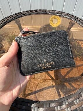 Kate Spade Leila Small Card Holder Wristlet Wallet Black